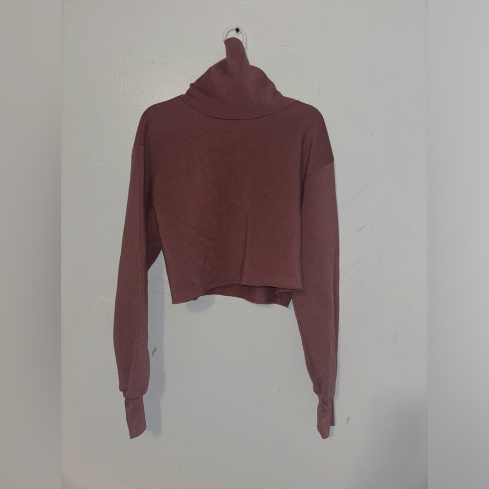 urban outfitters plum cropped turtleneck sweater, size xs